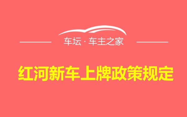 红河新车上牌政策规定