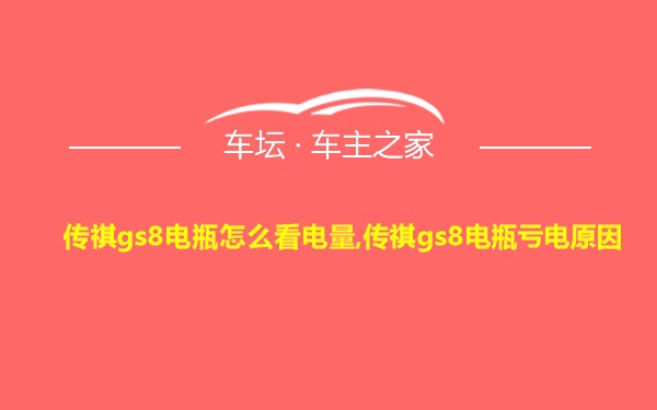 传祺gs8电瓶怎么看电量,传祺gs8电瓶亏电原因