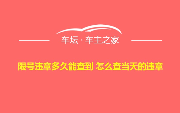 限号违章多久能查到 怎么查当天的违章