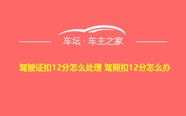 驾驶证扣12分怎么处理 驾照扣12分怎么办