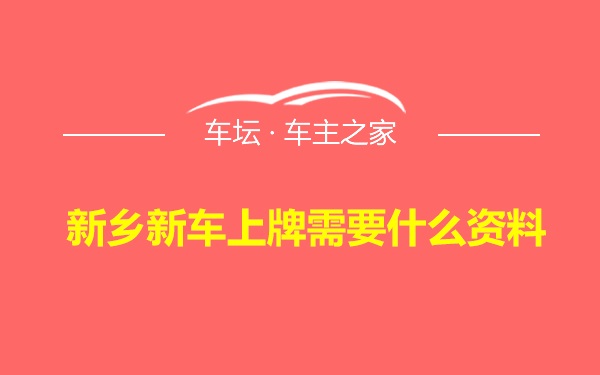 新乡新车上牌需要什么资料