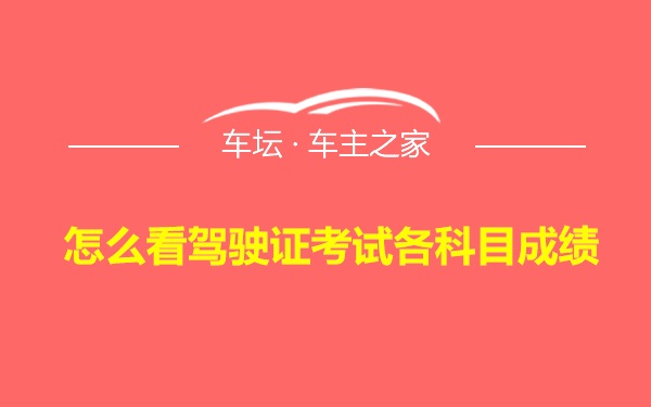 怎么看驾驶证考试各科目成绩