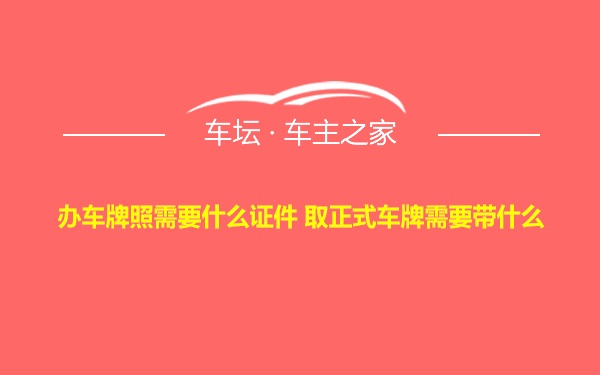 办车牌照需要什么证件 取正式车牌需要带什么