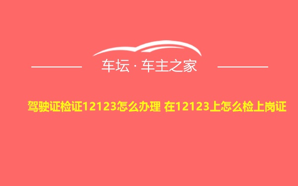 驾驶证检证12123怎么办理 在12123上怎么检上岗证