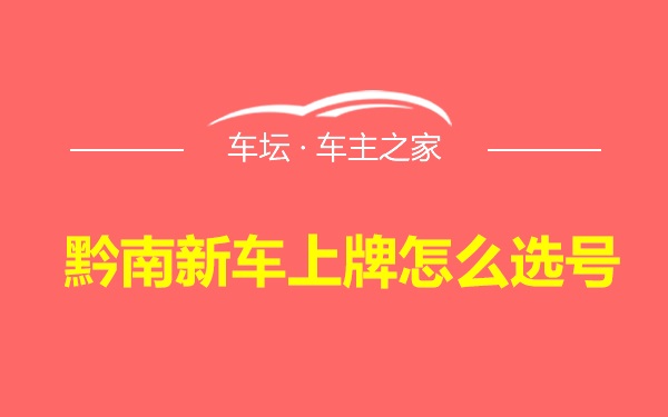 黔南新车上牌怎么选号