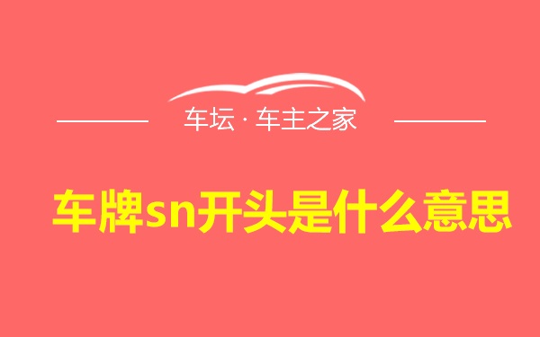 车牌sn开头是什么意思