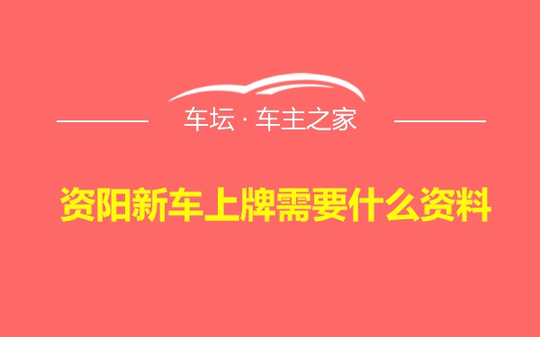 资阳新车上牌需要什么资料