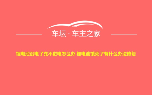 锂电池没电了充不进电怎么办 锂电池饿死了有什么办法修复