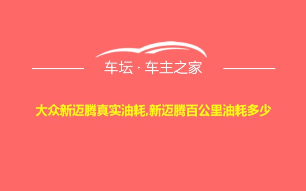 大众新迈腾真实油耗,新迈腾百公里油耗多少