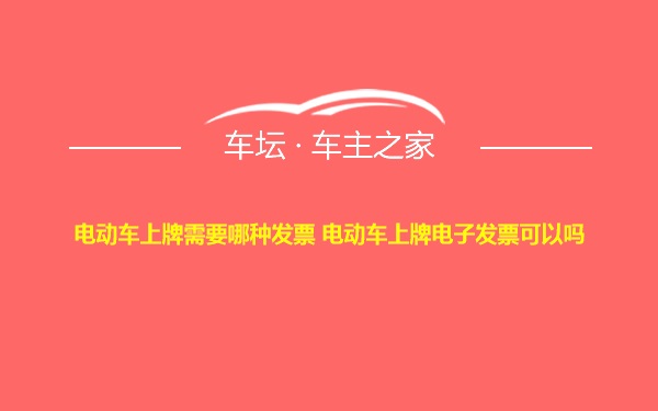 电动车上牌需要哪种发票 电动车上牌电子发票可以吗