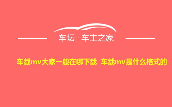 车载mv大家一般在哪下载 车载mv是什么格式的