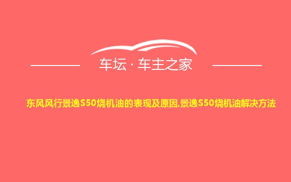 东风风行景逸S50烧机油的表现及原因,景逸S50烧机油解决方法