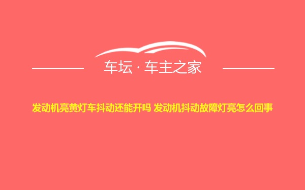 发动机亮黄灯车抖动还能开吗 发动机抖动故障灯亮怎么回事