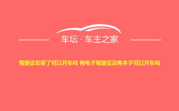 驾驶证忘带了可以开车吗 有电子驾驶证没有本子可以开车吗