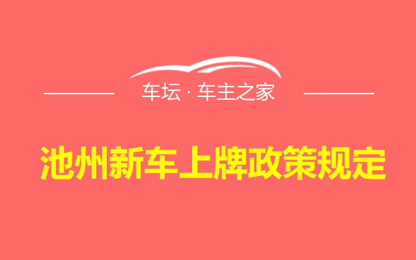 池州新车上牌政策规定