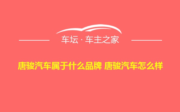 唐骏汽车属于什么品牌 唐骏汽车怎么样