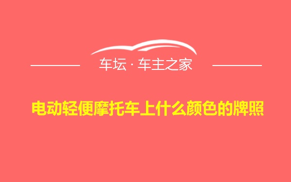 电动轻便摩托车上什么颜色的牌照