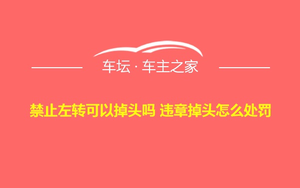 禁止左转可以掉头吗 违章掉头怎么处罚