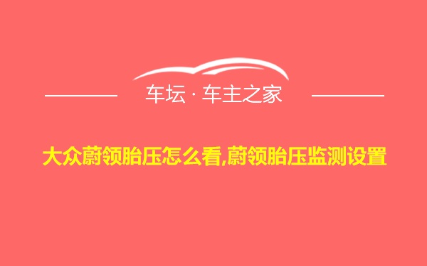 大众蔚领胎压怎么看,蔚领胎压监测设置