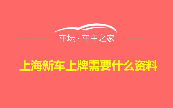 上海新车上牌需要什么资料