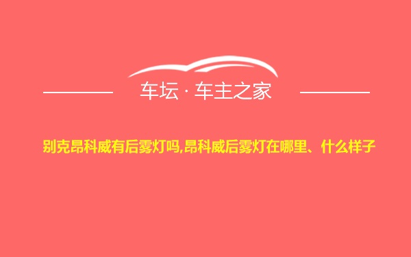 别克昂科威有后雾灯吗,昂科威后雾灯在哪里、什么样子