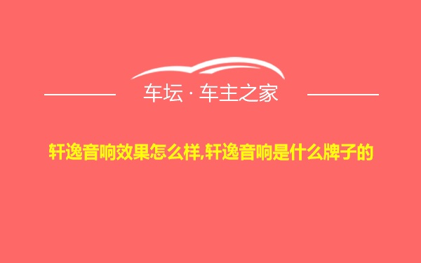 轩逸音响效果怎么样,轩逸音响是什么牌子的