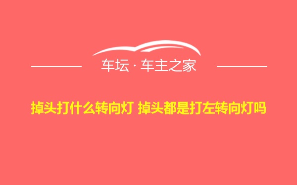 掉头打什么转向灯 掉头都是打左转向灯吗