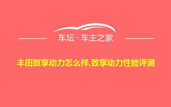 丰田致享动力怎么样,致享动力性能评测