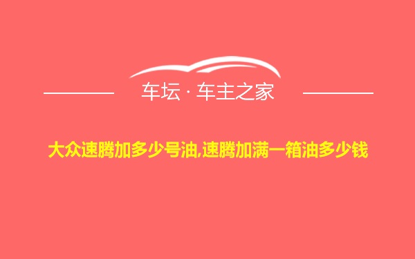 大众速腾加多少号油,速腾加满一箱油多少钱