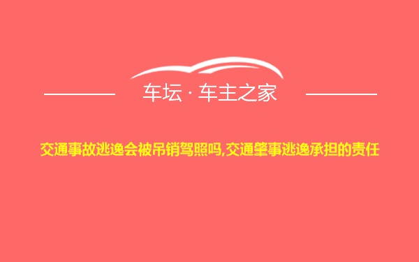 交通事故逃逸会被吊销驾照吗,交通肇事逃逸承担的责任