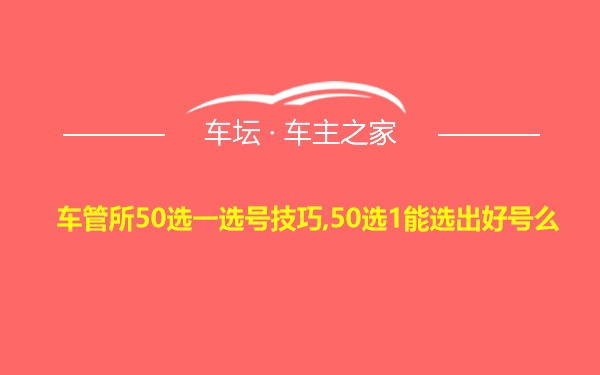 车管所50选一选号技巧,50选1能选出好号么