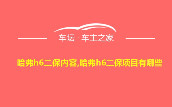 哈弗h6二保内容,哈弗h6二保项目有哪些