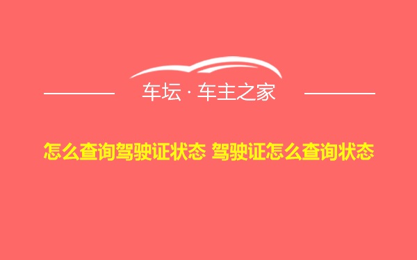 怎么查询驾驶证状态 驾驶证怎么查询状态