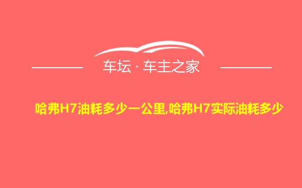 哈弗H7油耗多少一公里,哈弗H7实际油耗多少