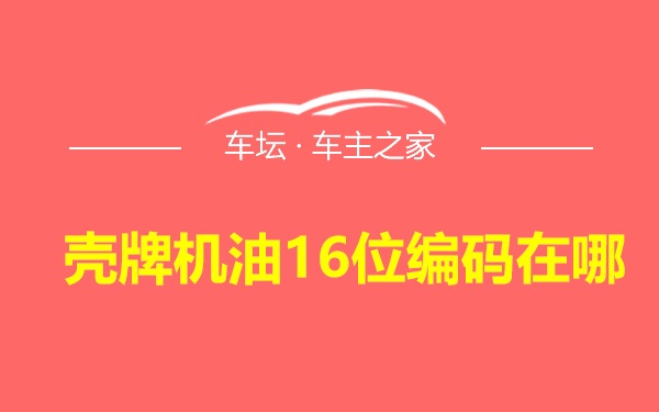 壳牌机油16位编码在哪