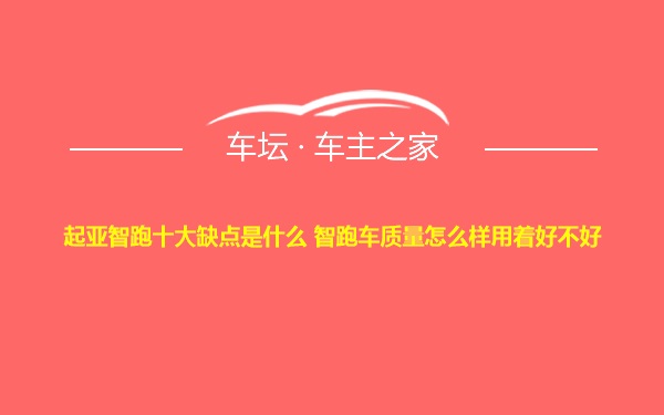 起亚智跑十大缺点是什么 智跑车质量怎么样用着好不好