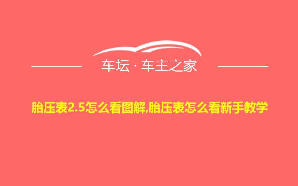 胎压表2.5怎么看图解,胎压表怎么看新手教学