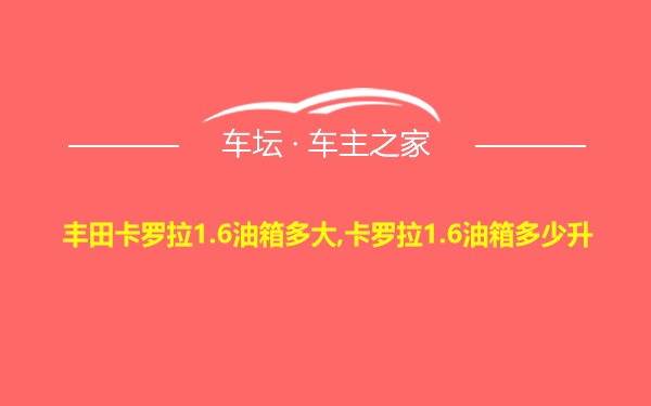 丰田卡罗拉1.6油箱多大,卡罗拉1.6油箱多少升