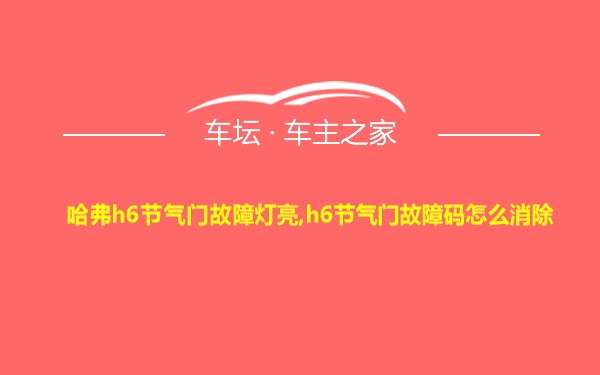 哈弗h6节气门故障灯亮,h6节气门故障码怎么消除