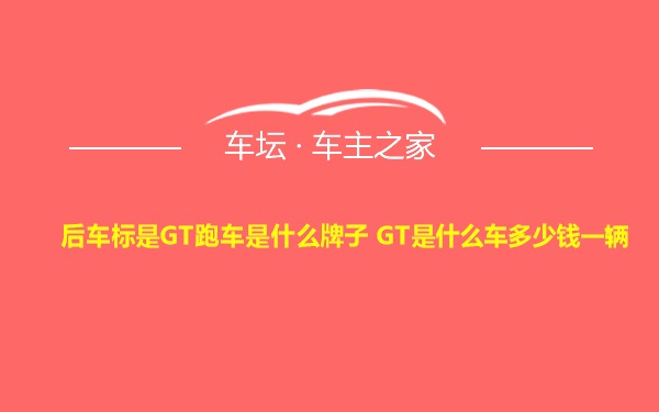 后车标是GT跑车是什么牌子 GT是什么车多少钱一辆