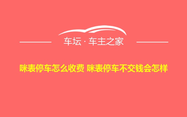 咪表停车怎么收费 咪表停车不交钱会怎样