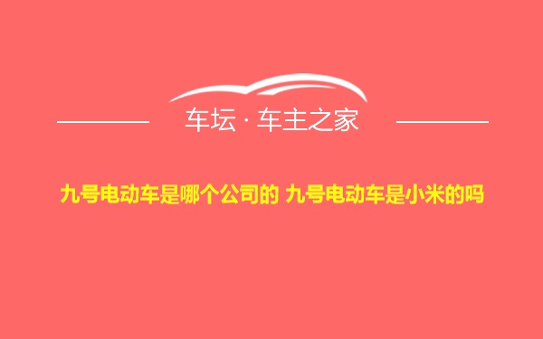 九号电动车是哪个公司的 九号电动车是小米的吗