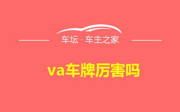 va车牌厉害吗