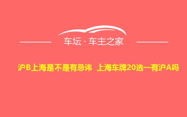 沪B上海是不是有忌讳 上海车牌20选一有沪A吗