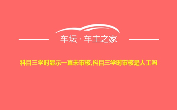 科目三学时显示一直未审核,科目三学时审核是人工吗