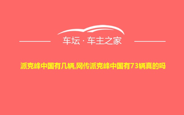 派克峰中国有几辆,网传派克峰中国有73辆真的吗