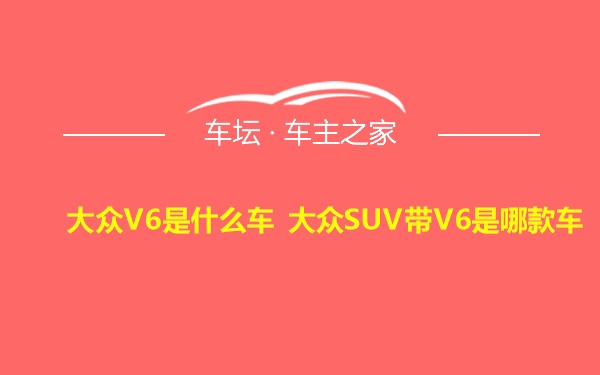 大众V6是什么车 大众SUV带V6是哪款车