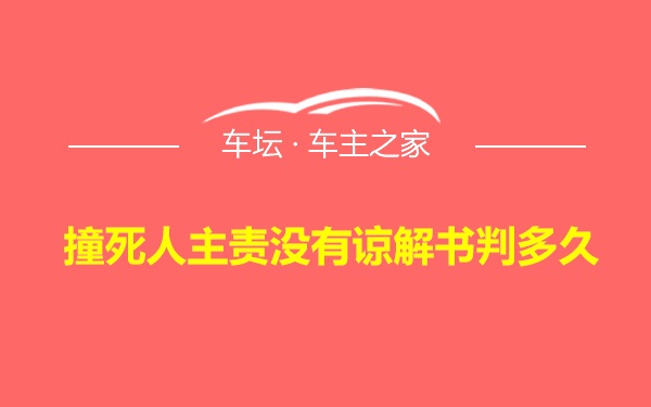 撞死人主责没有谅解书判多久