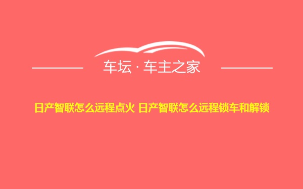 日产智联怎么远程点火 日产智联怎么远程锁车和解锁