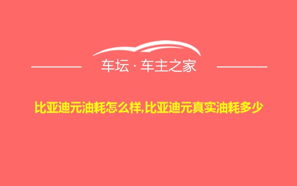 比亚迪元油耗怎么样,比亚迪元真实油耗多少